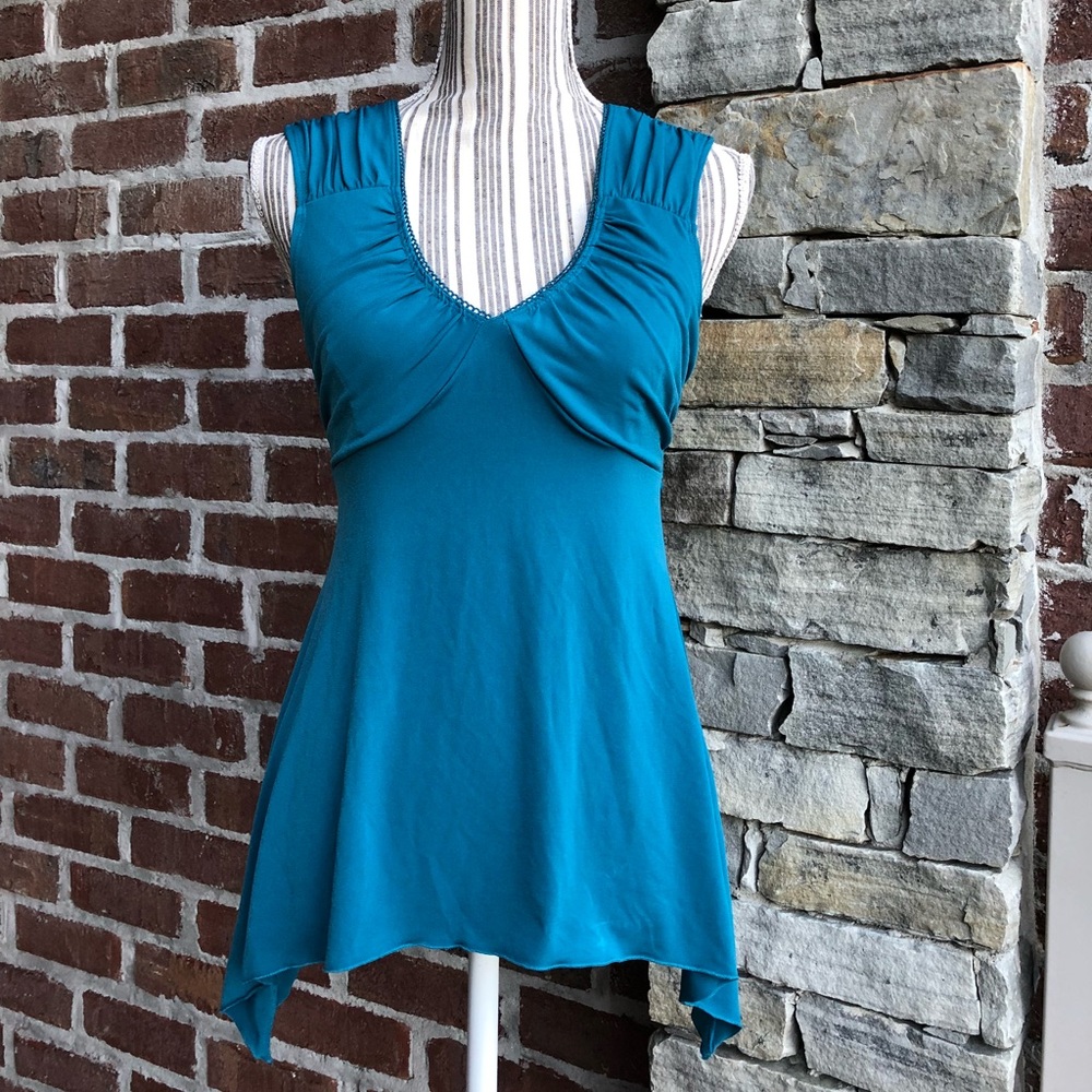 Blue baby doll fit top